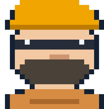 ベテラン溶接工のドット絵キャラクター
